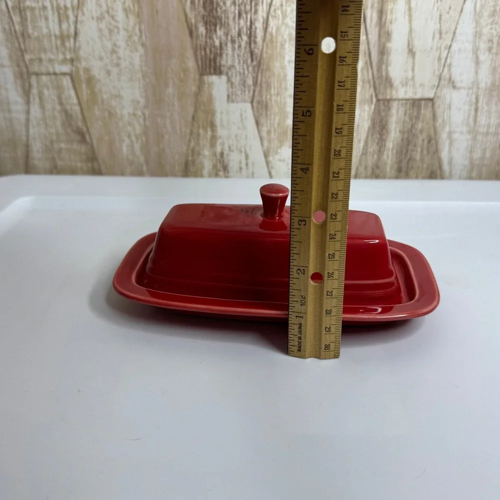 Fiesta Red Butter Dish w/ Lid Homer Laughlin USA Ceramic